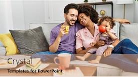  Presentation with daughter - Slide deck consisting of couple-and-daughter-having-breakfast background and a coral colored foreground