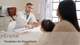  Presentation with confident - Presentation design featuring couple-and-son-smiling-confident background and a mint green colored foreground