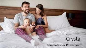  Presentation with happy birthday baby - PPT layouts enhanced with couple and their cute baby background and a light gray colored foreground