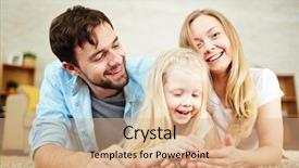  Presentation with broken home upset couple - Cool new presentation theme with couple and their daughter stay backdrop and a coral colored foreground