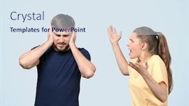  Presentation with relationship - PPT theme enhanced with couple arguing on light background problems in relationship background and a sky blue colored foreground