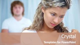  Presentation with love between man and woman - Theme featuring couple argument - conflict between man and woman background and a coral colored foreground