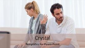  Presentation with living room - Amazing slides having couple argument - woman being mad at her backdrop and a coral colored foreground