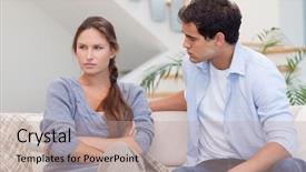  Presentation with being a single woman - Presentation theme having couple argument - woman being mad at her background and a coral colored foreground