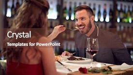  Presentation with gala - Cool new PPT layouts with couple at gala dinner backdrop and a tawny brown colored foreground