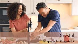  Presentation with down syndrome - Slides with couple-at-home-with-man and a coral colored foreground