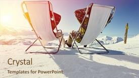  Presentation with alps - Colorful slide set enhanced with couple at mountains in winter backdrop and a lemonade colored foreground