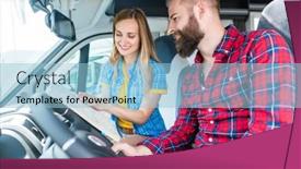  Presentation with planning - PPT layouts with couple-at-yard-of-rv background and a light blue colored foreground