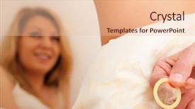  Presentation with condom sex - Slide set with couple attempting having sex background and a lemonade colored foreground