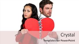  Presentation with heart - Slide set having couple back to back holding background and a lemonade colored foreground