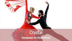  Presentation with tango - Presentation theme featuring couple ballroom tango salsa dance background and a coral colored foreground