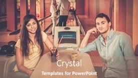  Presentation with bowling - Amazing PPT layouts having couple behind table in bowling club backdrop and a coral colored foreground