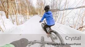  Presentation with fat - Beautiful PPT layouts featuring couple-biking-on-fat-bikes backdrop and a light gray colored foreground