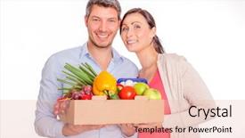  Presentation with supermarket - Theme having couple bought supermarket fresh healthy background and a lemonade colored foreground