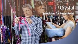  Presentation with pet - Theme having couple buying pet equipment background and a  colored foreground