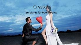  Presentation with beach wedding - PPT theme having couple celebrating and have fun background and a light blue colored foreground