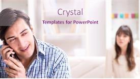  Presentation with cheating - PPT layouts featuring couple cheating on each other at home background and a sky blue colored foreground