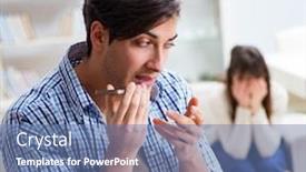  Presentation with cheating - Audience pleasing theme consisting of couple cheating on each other at home backdrop and a ocean colored foreground