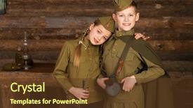  Presentation with old couple - Presentation theme enhanced with couple children in the old background and a tawny brown colored foreground