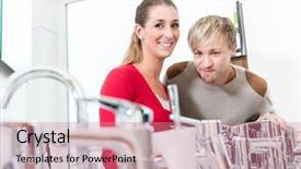  Presentation with low angle view of hockey - Beautiful slides featuring couple choosing a new faucet backdrop and a coral colored foreground