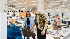  Presentation with baroque furniture - Slide set enhanced with couple-choosing-bar-chair background and a soft green colored foreground