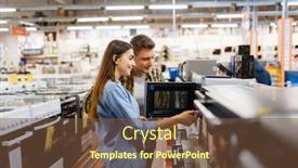  Presentation with electronics - Slides consisting of couple-choosing-microwave-in-electronics background and a tawny brown colored foreground