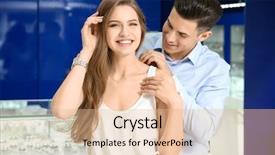  Presentation with jewelry for womens - Presentation theme consisting of couple choosing necklace in jewelry background and a lemonade colored foreground