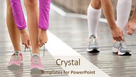  Presentation with running shoes - Slide deck enhanced with couple closeup of running shoes background and a lemonade colored foreground