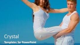  Presentation with gymnastics - PPT layouts consisting of couple couple gymnastics background and a teal colored foreground