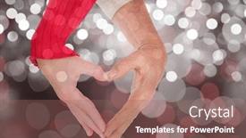  Presentation with heart hands - PPT layouts featuring red cross 3d i love - couple crossing their hands together background and a coral colored foreground
