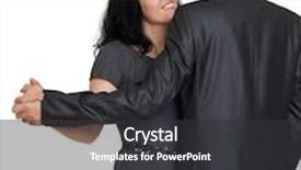  Presentation with couple dance - PPT theme consisting of couple dance studio portrait on white dressed in black suit background and a dark gray colored foreground