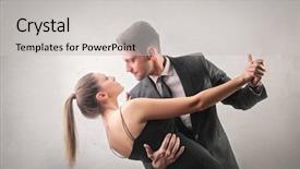 Presentation with dancing - Cool new presentation design with couple dancing romanticly in black backdrop and a light gray colored foreground