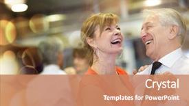  Presentation with senior couple - Slide set consisting of couple dancing together at dance background and a coral colored foreground