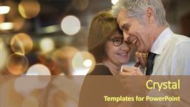  Presentation with senior couple - Slide deck enhanced with couple dancing together at dance background and a tawny brown colored foreground