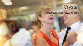  Presentation with couple dance - PPT layouts with couple dancing together at dance background and a coral colored foreground