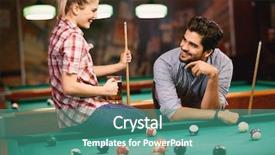  Presentation with billiard - Presentation theme having couple dating and playing snooker background and a teal colored foreground