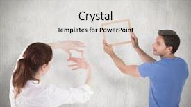  Presentation with hang - Slides featuring couple deciding to hang picture background and a  colored foreground