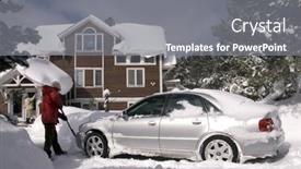  Presentation with car - Colorful presentation theme enhanced with couple-digging-out-their-car backdrop and a gray colored foreground