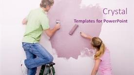  Presentation with improvement - Amazing theme having couple-doing-home-improvement backdrop and a lemonade colored foreground