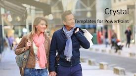  Presentation with middle east dubai mall shopping - PPT layouts having couple doing shopping on week background and a  colored foreground