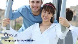  Presentation with sport - Beautiful presentation featuring couple-doing-sport-outdoors backdrop and a  colored foreground