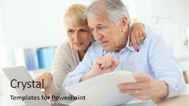  Presentation with income tax - Presentation theme having couple doing the income tax background and a soft green colored foreground