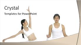  Presentation with exercises - Cool new presentation with couple doing yoga exercises together backdrop and a white colored foreground