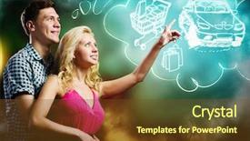  Presentation with car buying - Colorful slide deck enhanced with couple dreaming about buying car backdrop and a  colored foreground