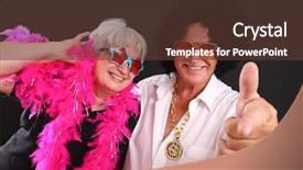  Presentation with senior couple - Cool new presentation theme with couple dressed up in funny backdrop and a  colored foreground