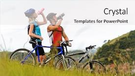  Presentation with water cycle - Colorful presentation theme enhanced with couple drink from their water backdrop and a white colored foreground