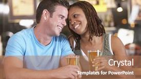  Presentation with pub - Cool new presentation theme with beer together in a pub backdrop and a coral colored foreground