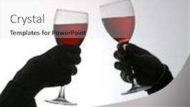  Presentation with vine - Presentation theme having couple-drinking-red-vine background and a light gray colored foreground