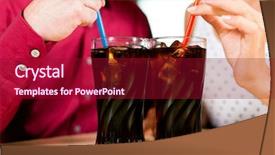  Presentation with soda - Beautiful slides featuring couple drinking soda backdrop and a crimson colored foreground