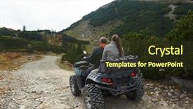  Presentation with atv - PPT layouts featuring quadbike - couple drive atv quad bike background and a tawny brown colored foreground